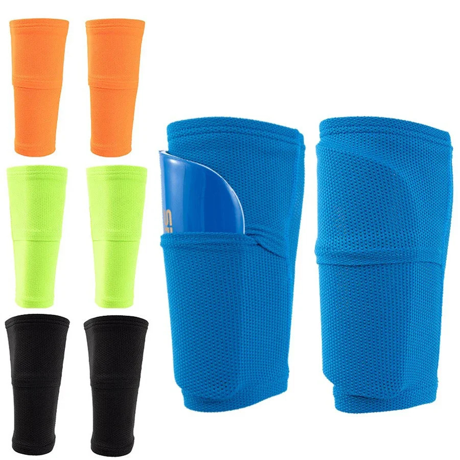 Football Equipment Adults Kids Soccer Shin Guards With Pocket Cover Calf Sleeve Non Slip Sock Leg Shinguard 241218