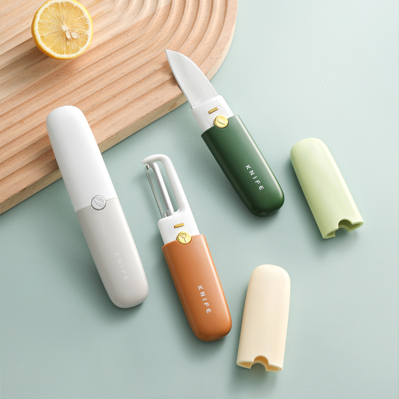Double-ended fruit knife peeler student dormitory multifunction apple peeling office convenient Carrying Melon Peeler
