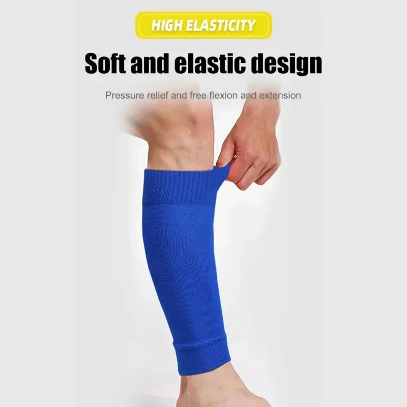 1Pair Football Socks Soccer Accessories Leg Brace Sleeves Breathable Sport Sock Adult Kids Shin Guards Calf Protection Cover 241218