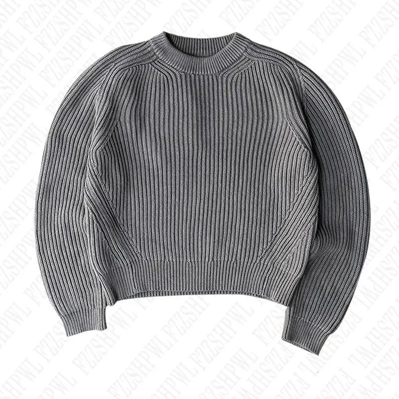 Y2k Mens Knitted Sweater Solid Color Hip Hop Graphic American Retro Street Punk Pullover Grunge High Casual 241211