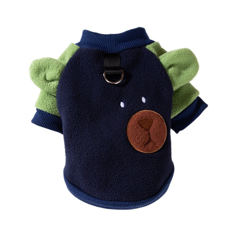 24 Autumn and winter new dog three-dimensional ears cartoon cashmere pet cat dog clothes warm pet clothing