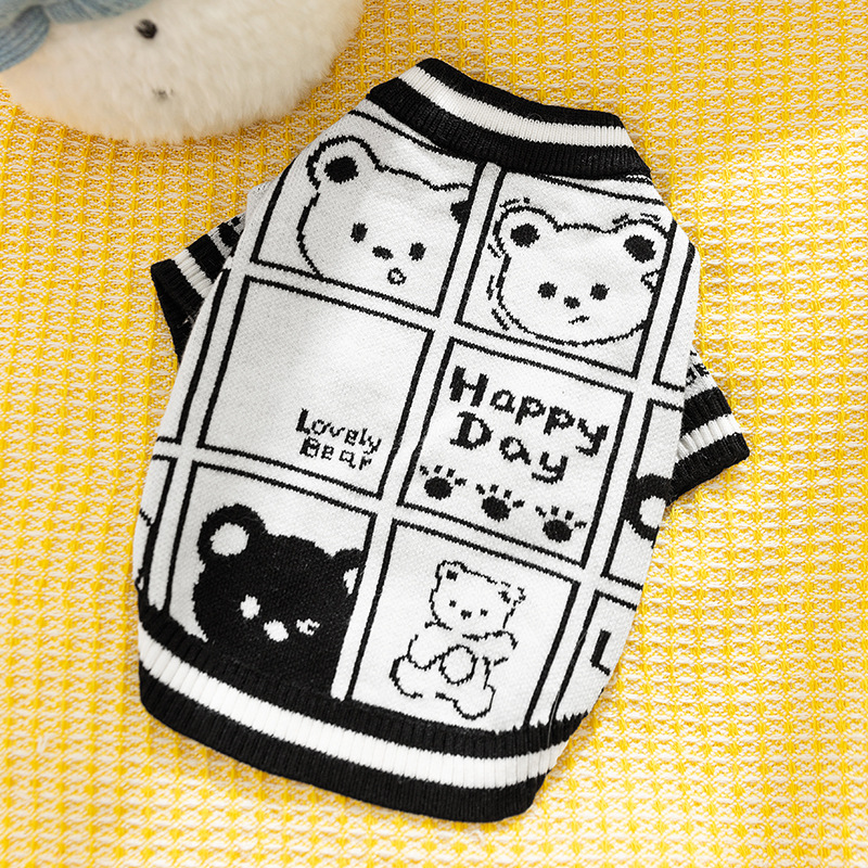 Autumn and winter cat clothes, simple knitted sweater, thickened warm cover, two legged clothes, blue cat pet clothing