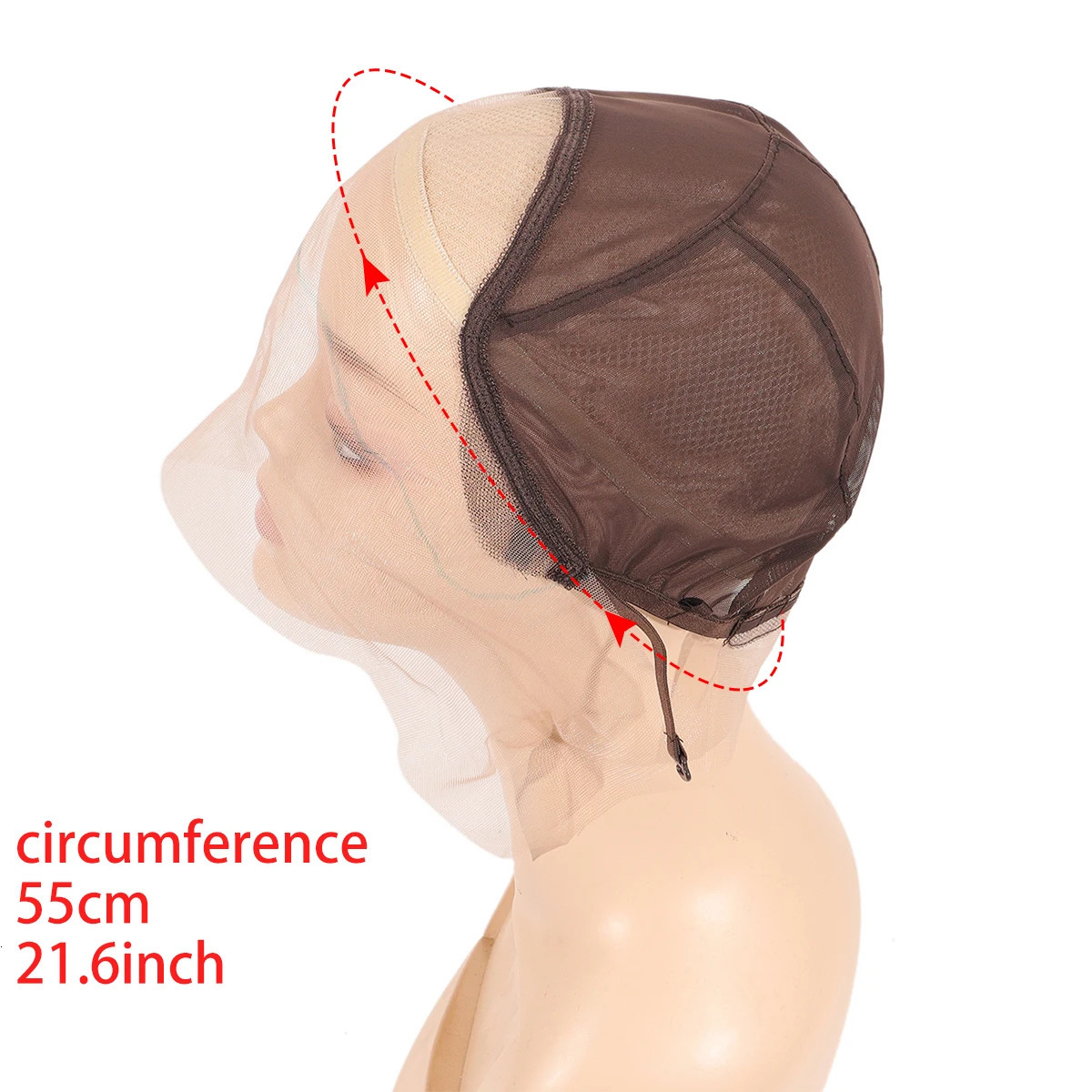 13X4 Lace front wig Cap For Making wigs with adjustable Strap Guide line Brown woven extension Swiss lace net crochet wig cap 241219