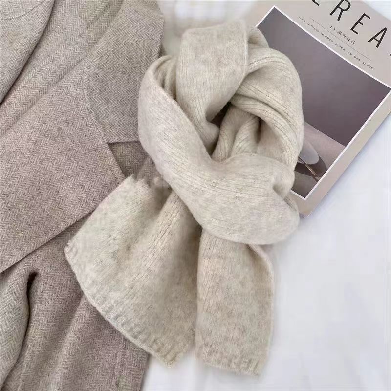 T020 scarf women's winter new all-match girls couple beige soft and high-end neck scarf