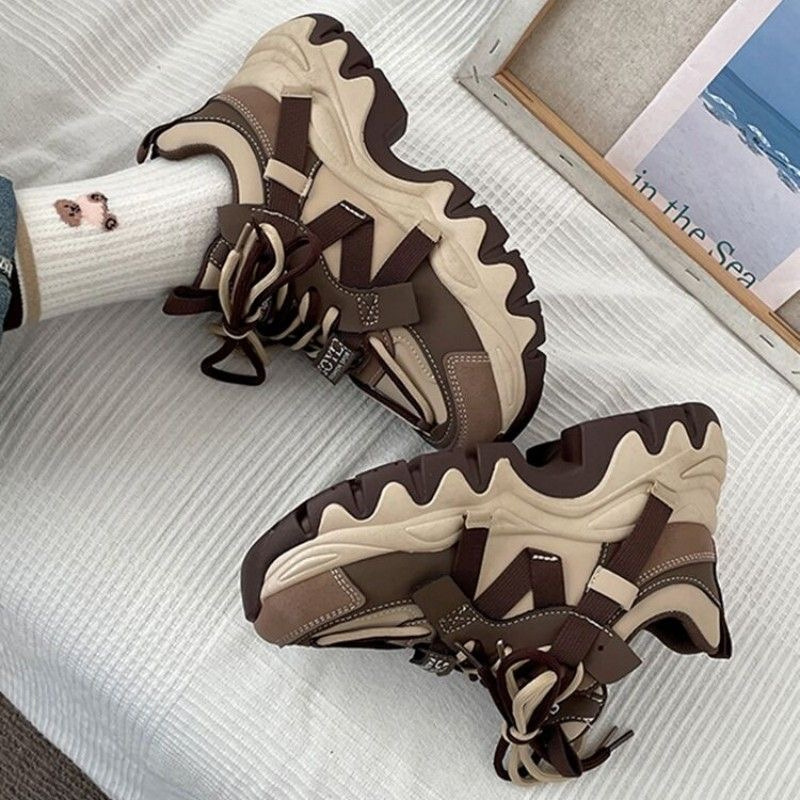 Thick soled daddy shoes 2025 explosive autumn new fashion with Instagram sports fashion shoes women Free Shipping