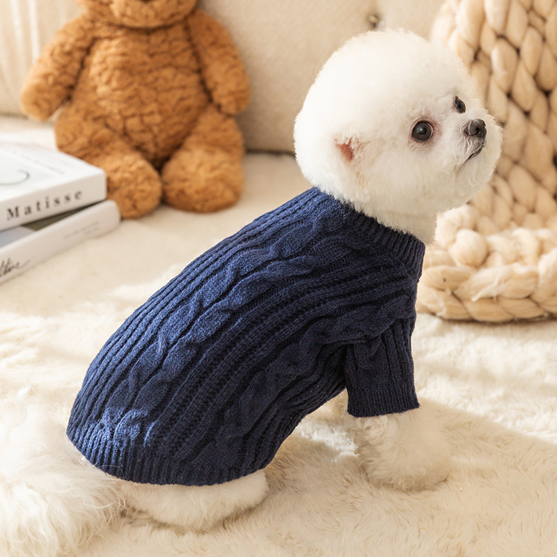 Dog Apparel Pet Autumn/Winter Single Sweater INS Teddy Small Cat Contrast Designer Clothes