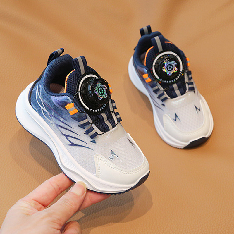 Toddler Sport Shoes Spring New Boy Basketball Rotating Buckle Kids Shoes Kidsnest Fashion Girl Light Running Trainer Shoes Sizes US5C-US1Y