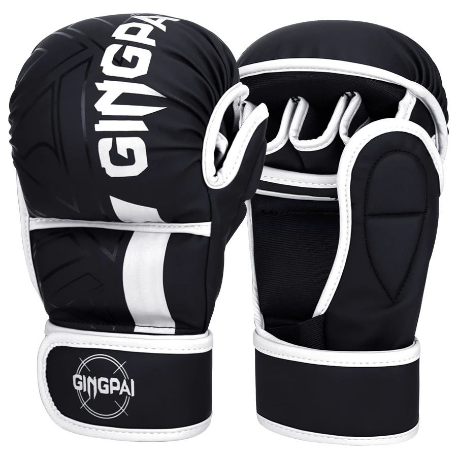 Professional MMA Boxing Gloves Half Finger Sandbag Karate Muay Thai Training PU Adult Kids Thickened Equipment 241218