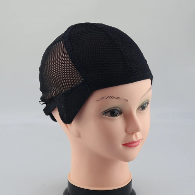 Stretch Lace Wig Caps For Making Wigs Black Mesh Hair Net Wig Weaving Cap With Adjustable Straps 241219