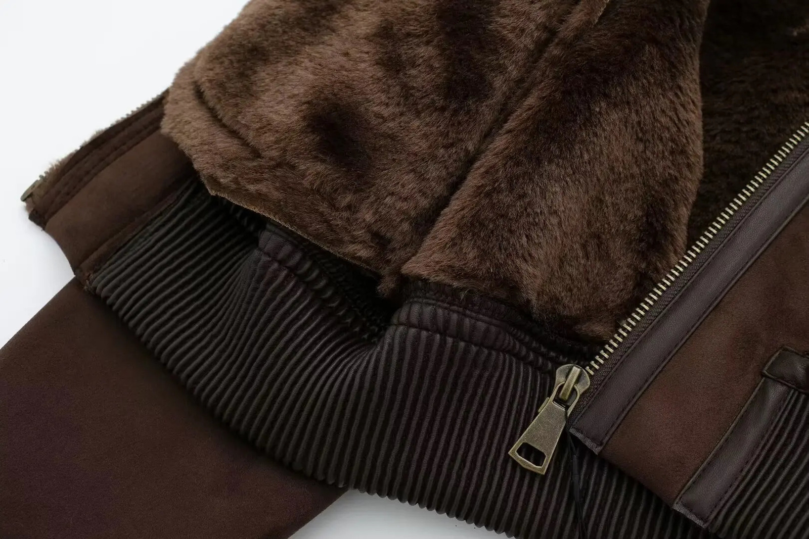 Streetwear Brown Suede Trench Coat Women Warm Fleece Bomber Jacket Winter Women Coat Outerwears Elegant Womans Clothing 241218