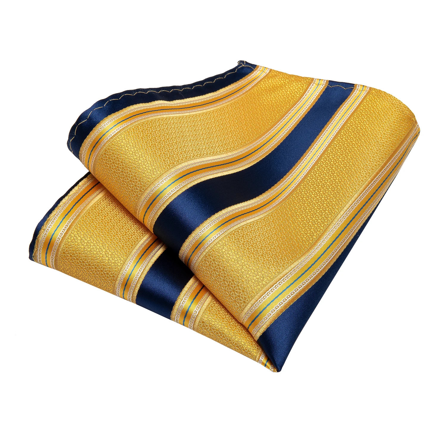 DiBanGu Mens Tie Yellow Striped Silk Wedding Tie For Men Hanky Cufflink Tie Set Fashion Bussiness Party Drop 241218