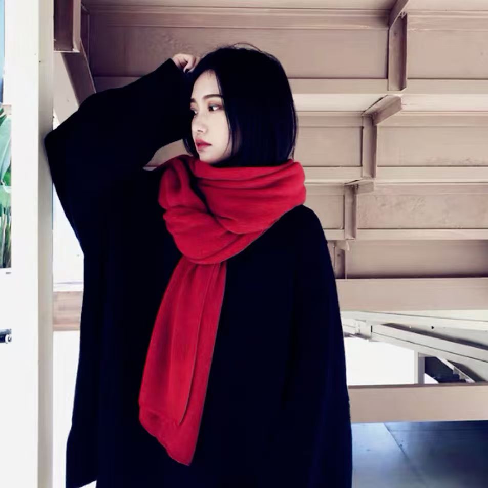 T014 scarf wool winter Korean style warm scarf men's winter couple neck scarf