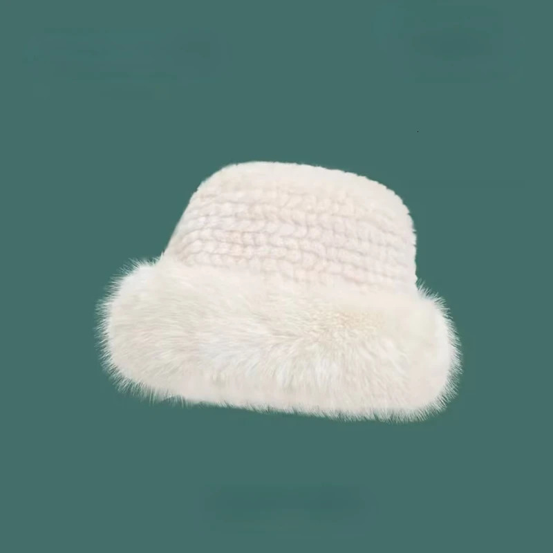 Womens Faux Fur Hat Furry Warm Cap Faux Fox Fur Brim Winter Berets Fashion Earmuffs Warmer Gifts Outdoor Warm 241218