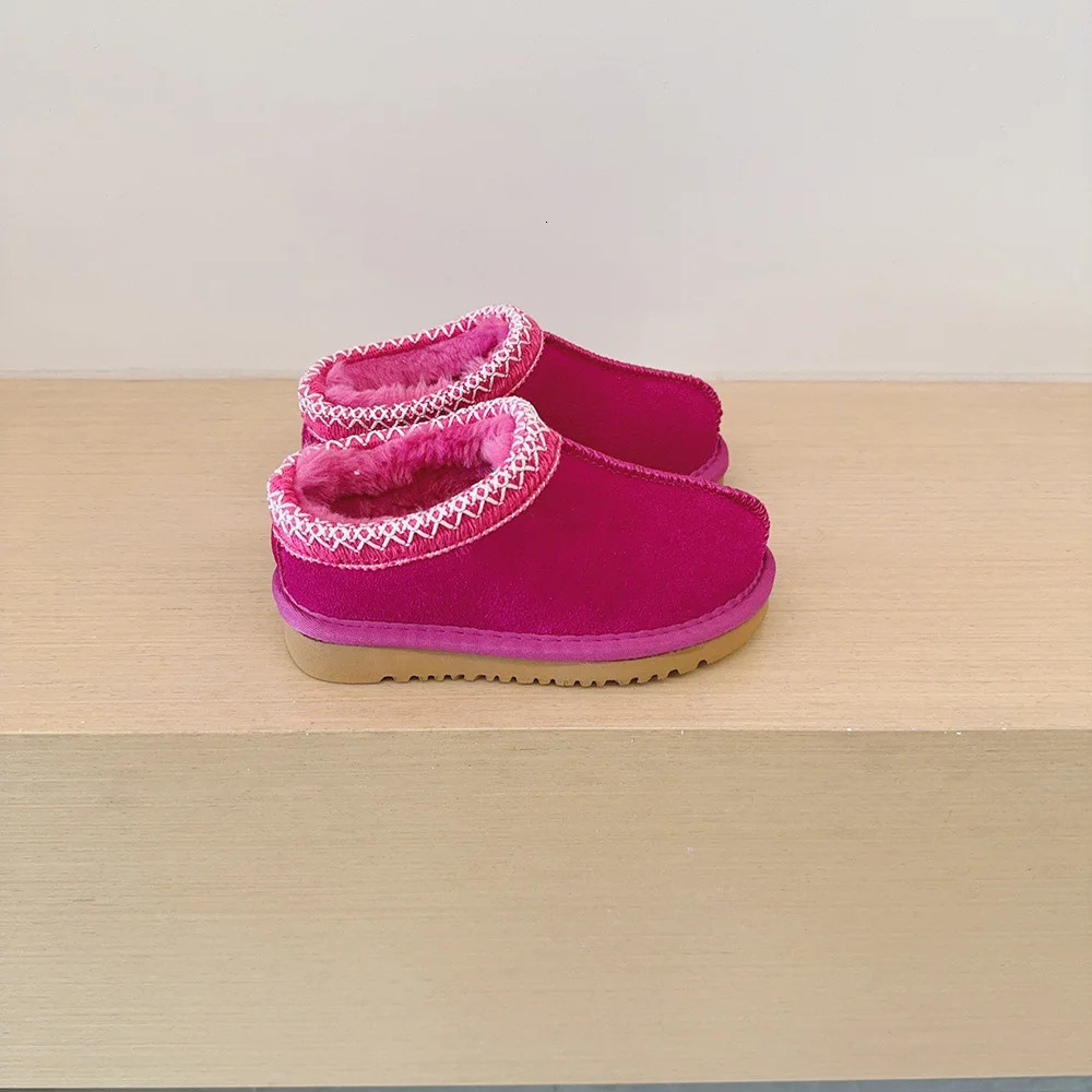 Children Genuine Cow Leather Snow Boots Baby Candy Color Warm Cotton Shoes Girls Fashion Slipin Princess Short 241218 - view 7