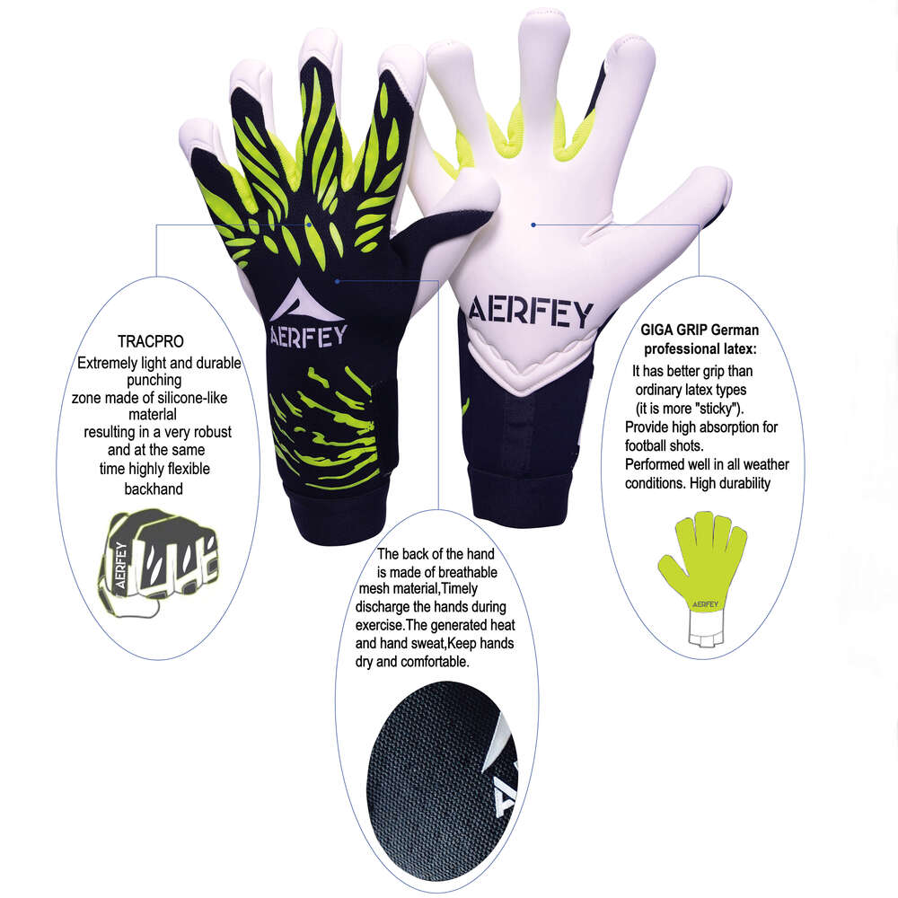 Professional football goalkeeper gloves 4mm German water soft latex half finger tube reverse bag inner seam cutting design