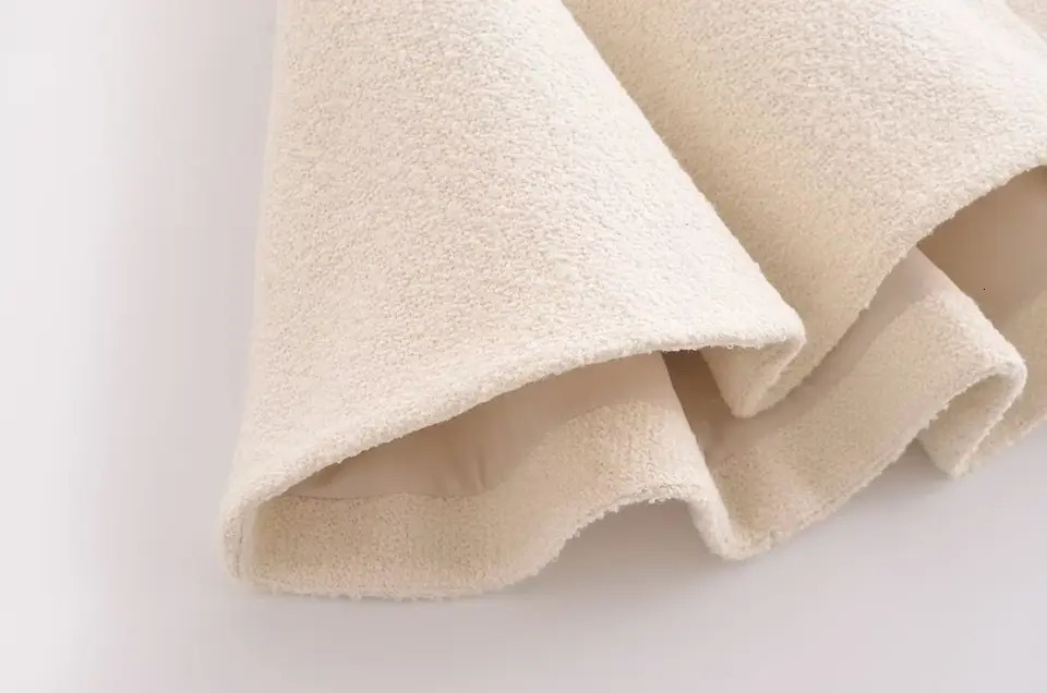 TRAFZA-Women Elegant Cape Coat Stand-up Collar Single Button Beige Loose Coat 2025 Fashion Fall Winter Dinner Coat 241218