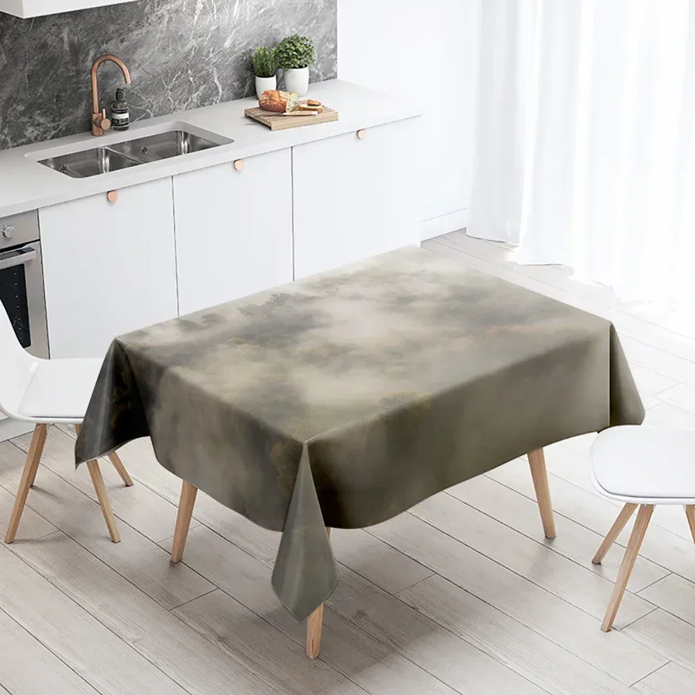 Misty Peak View Tablecloth Party Restaurant Banquet Decoration Anti-Stain Waterproof Home BBA110