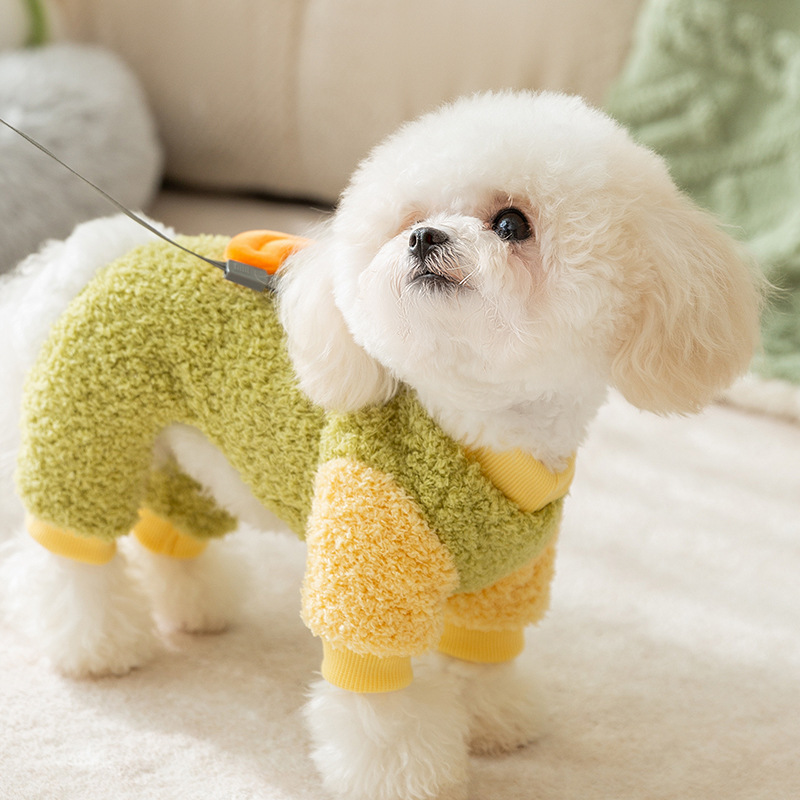 Autumn and winter dog clothes with contrasting colors, four legged fleece clothes, comfortable and warm Dog Apparel Pet Clothes