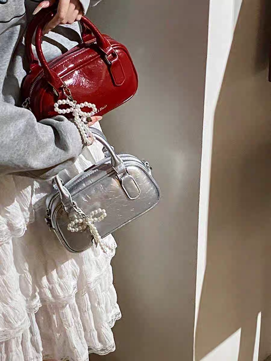 Red Hand Bag Purse Women New High Street Handle Chic Leather Casual Crossbody Bags Female Retro Bolsos Aesthetic 240810