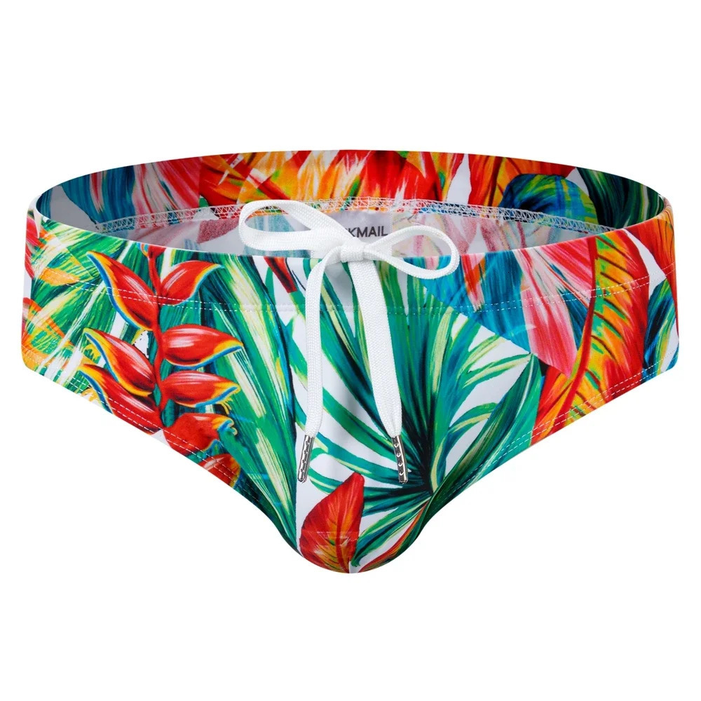Sexy Mans Swimming Pushup Pad Swim Trunks Low Waist Men Briefs Swimwear Boxers Patchwork Color Sell Summer 241219