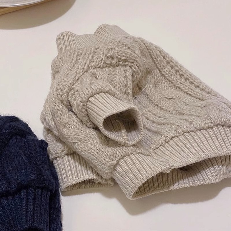 Ins style versatile solid color dog sweater autumn and winter small dog teddy dog knitwear cat pet clothes HS38