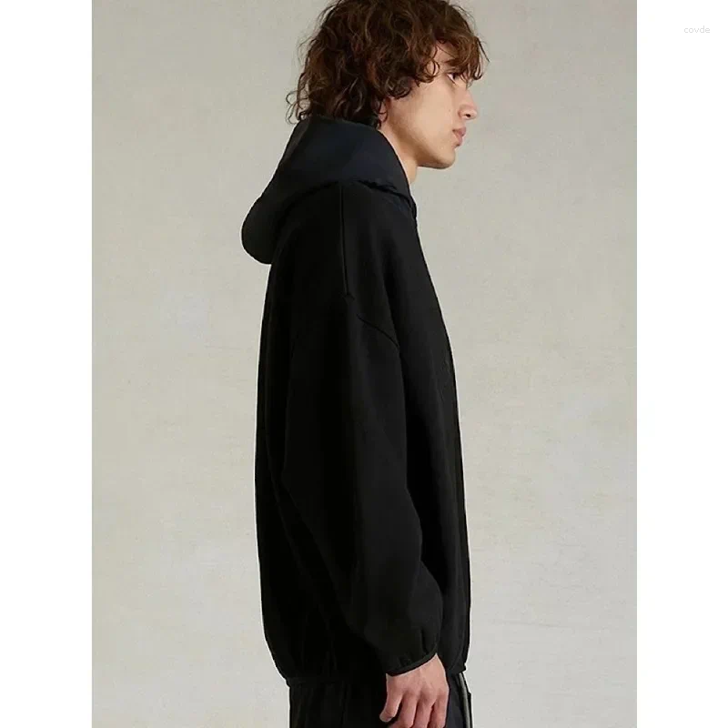 Men's Hoodies 24Ss Double E Color Blocked Hoodie Classic Brand High Street Fleece Pullover Fashion Loose Couple Top Coat