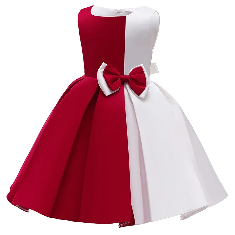 Baby Girls Flower Striped Dress For Girls Floral Wedding Party Dresses Kids Princess Christmas Dress Children Girls Clothing 241219