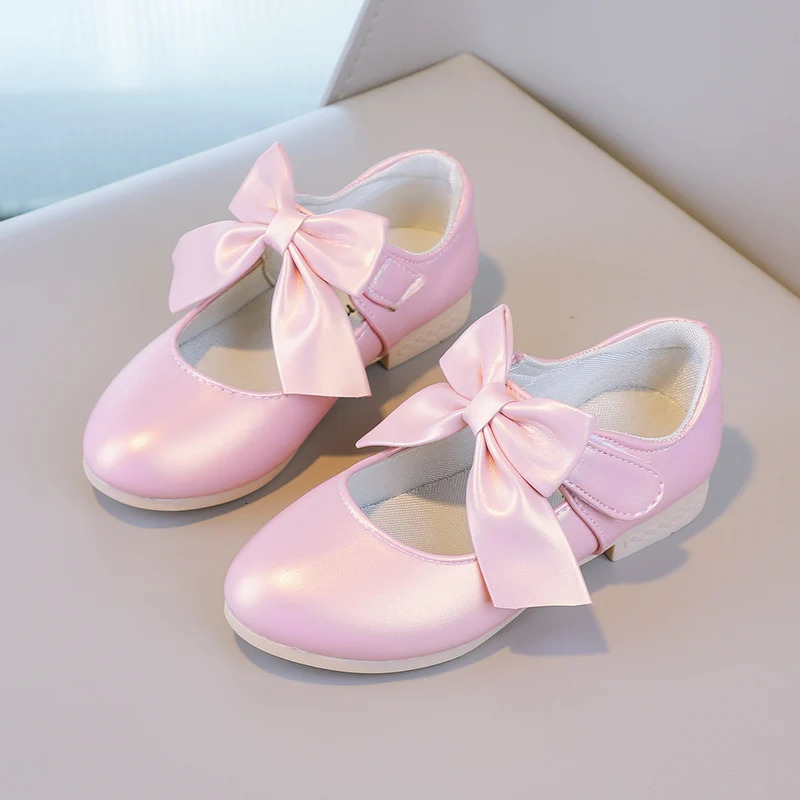 Girls Princess Shoes Shallow Bowknot Metallic Color Fashion Sweet Girls Mary Janes Shoes Light Non-slip 26-36 Kids Ballet Flats 241219