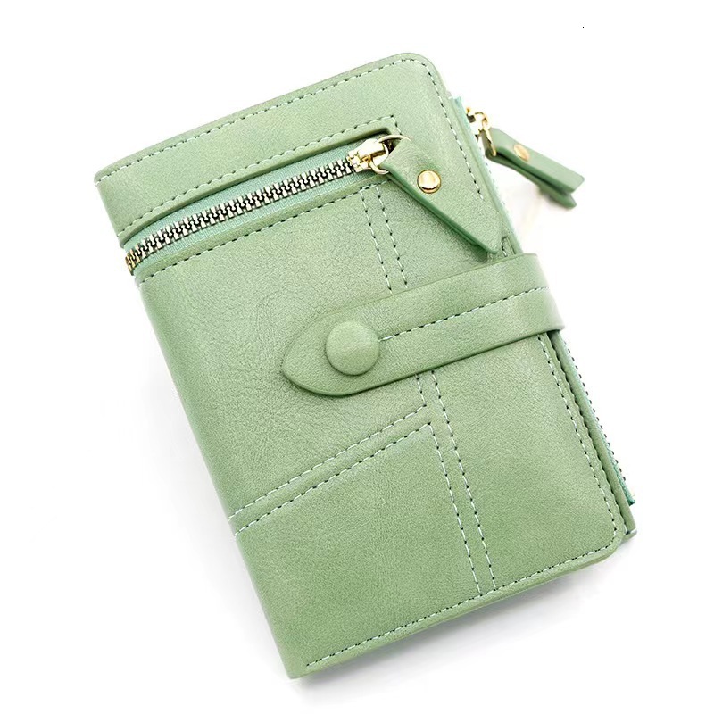 Free Shipping New Minimalist Short Women's PU Leather Zipper Wallet