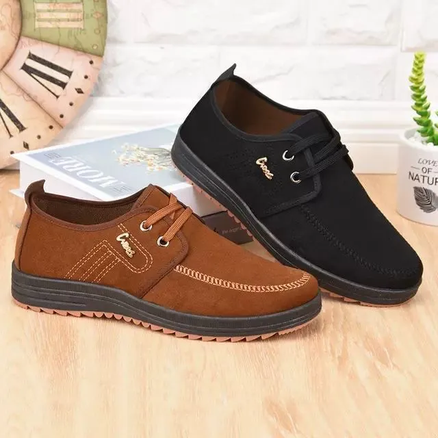 Autumn Casual For Men Low Flat Sneakers Black Coffe Outdoor Walking Shoes zhanyishengli