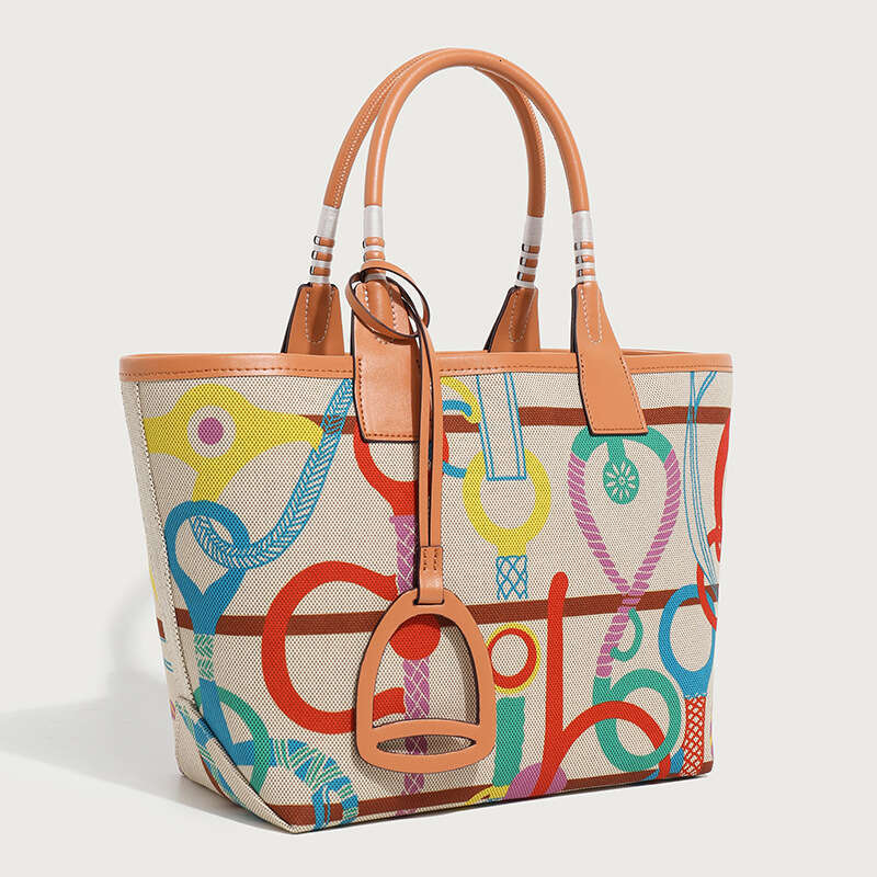 Women's Bags Handbag Trendy High Quality Tote For Women Geometric Printed Top Handle Satchel Handbag Purses Canvas Fashionable Shopper Bag