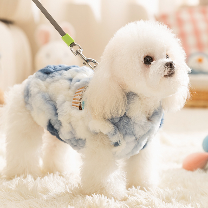 Dog clothes, autumn and winter, vest velvet clothes, teddy bear, small dog pet clothes HS33