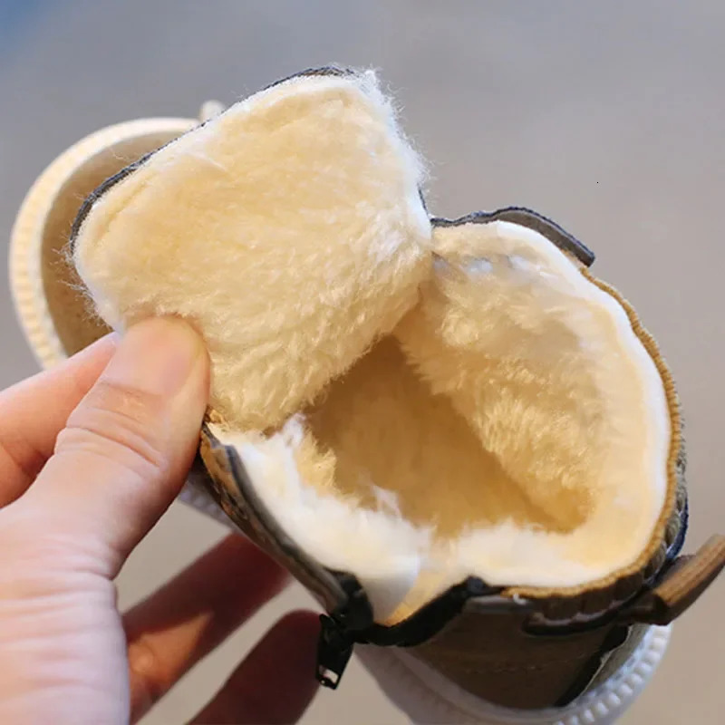 Winter Toddlers Kids Velvet Boots Warm Thick Plush Boys Girls Snow Boots Little Children Cotton Shoes Child Fashion Boots H08132 241219