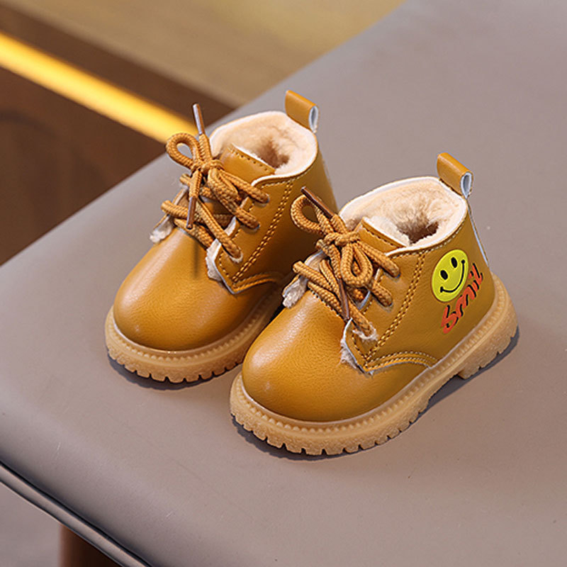 Toddlers Kids Winter Boots Infant Warm Thick Cotton Boys Girls Snow Boots Happysteps Little Baby Leather Cotton Boots Fashion Soft Sizes Sizes US1C-US