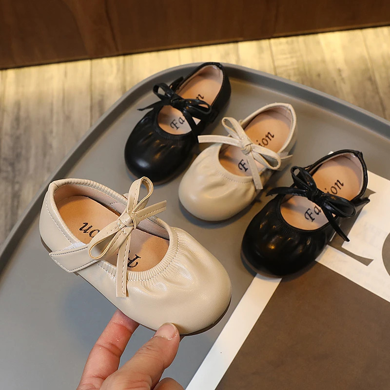 Spring Autumn Girls Shoes Elastic Band Slip on Boat Shoes Bow Mary Jane Toddler Girls Soft Comfortable Ballet Flats Kids Child 241218