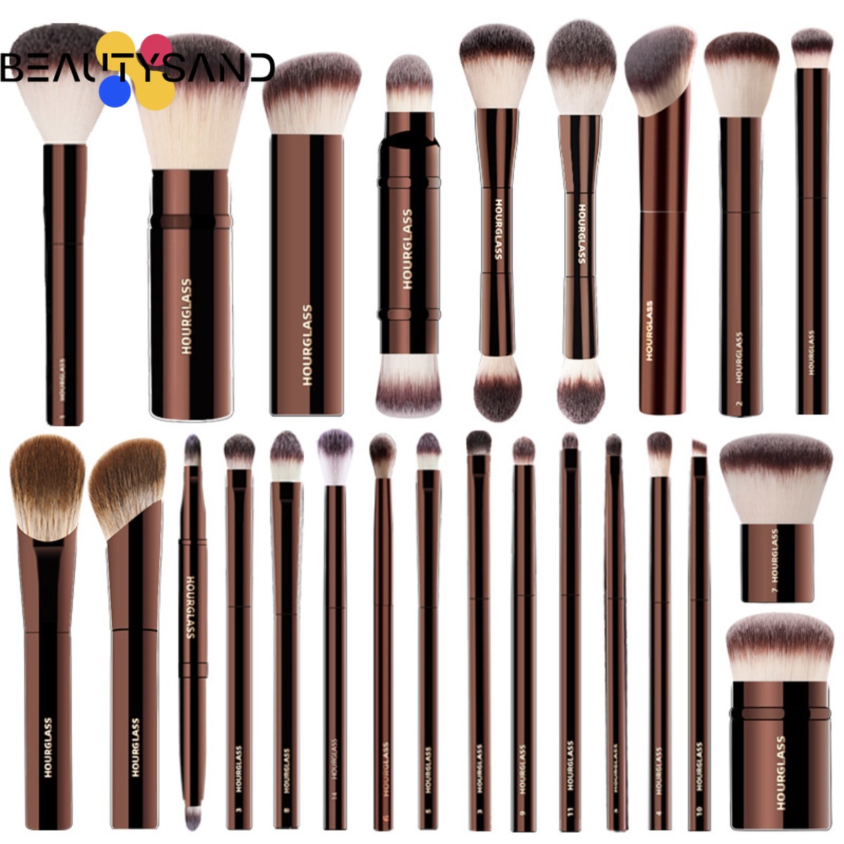 HG Makeup brush No13-25, powder brush, blush brush, foundation brush, eye shadow brush, concealer brush, lip brush, multi-function full set of makeup brushes