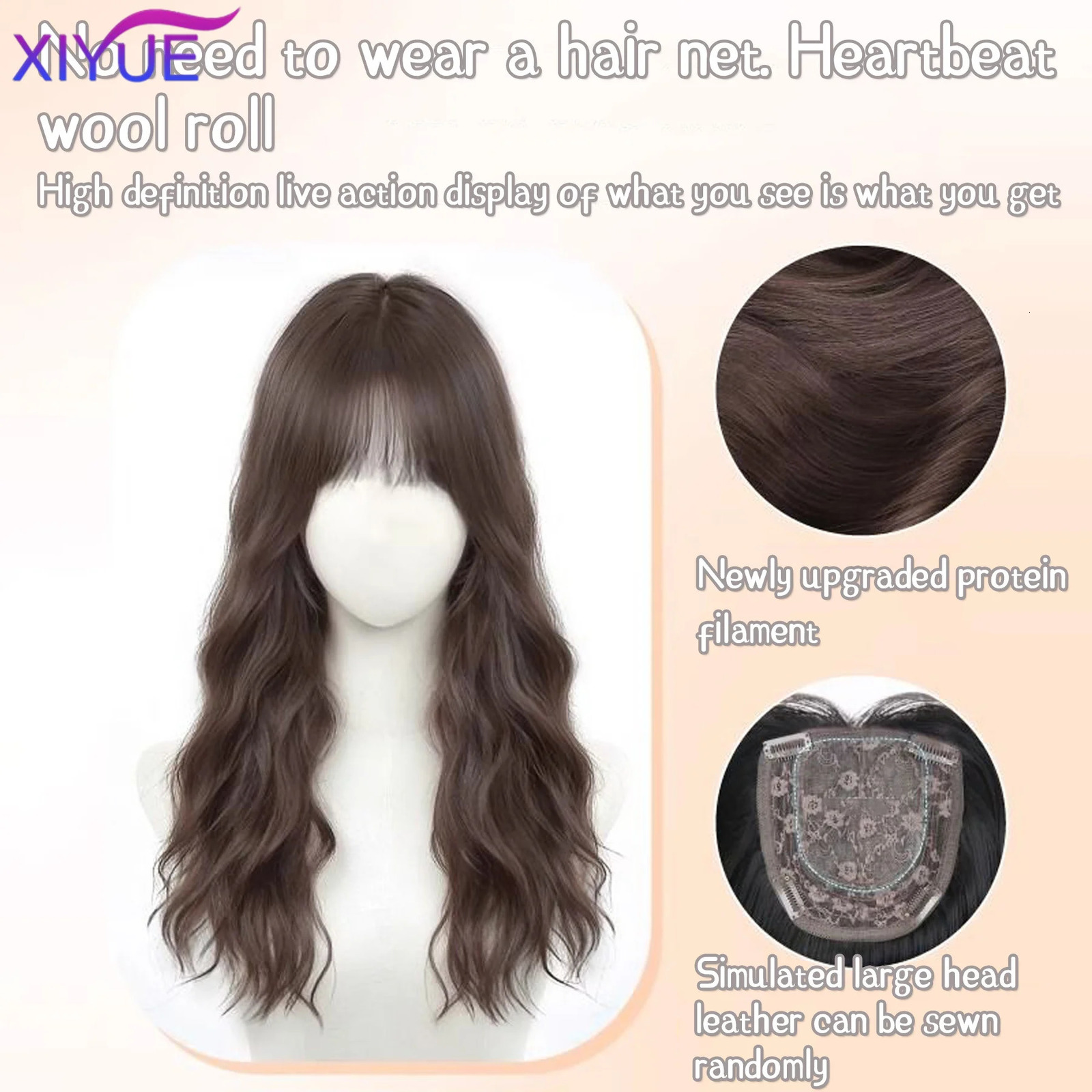 XIYUE Synthetic Topper Hair Piece Invisible Seamless Bangs Clip Overhead Natural Invisible Replacement Cover White Hair 241219