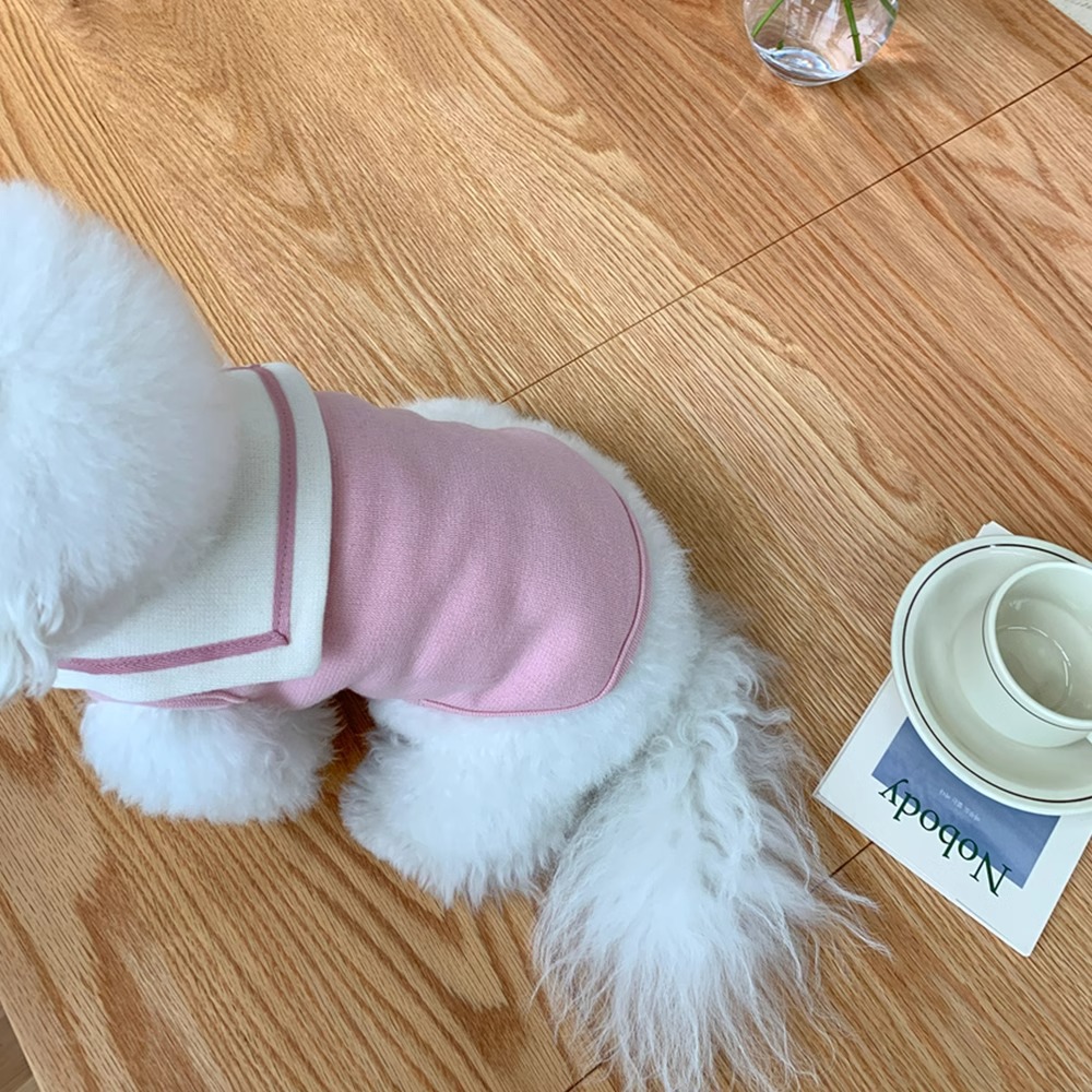 Dog Apparel Autumn/Winter Single Breasted Cardigan Sweater INS Teddy Small Cat Contrast Designer Clothes