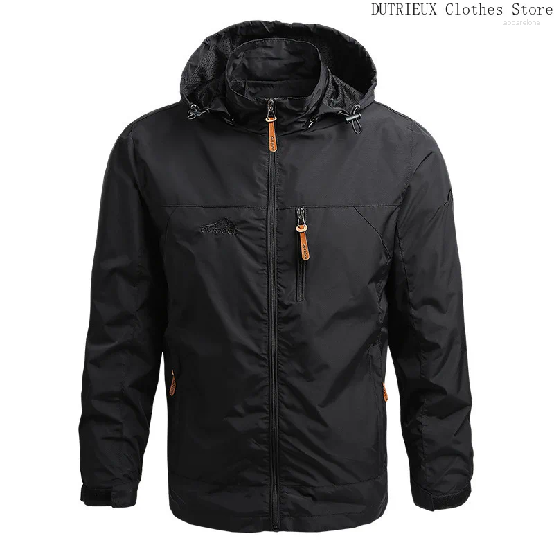 Mens Jackets Trench Coat Oversized Jacket Waterproof Outdoor Hooded Sports European Size M-5XL Wilderness Climbing Thin Man