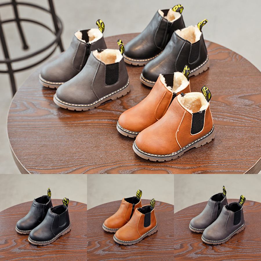 Children Shoes Fashion Kids Boots Autumn Winter Soft Leather Toddler Riding Boots Boys Ankle Boots Girls Kidsnest Casual Shoes Size 21 - 36