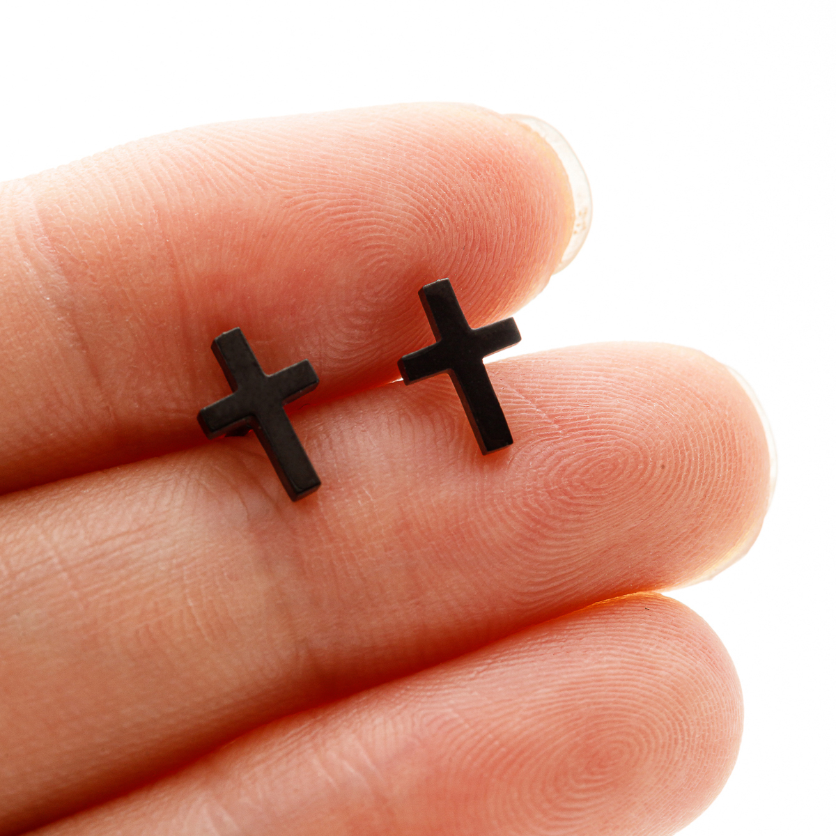 1 Pair Punk Korean Earrings Cross Stainless Steel Earrings Butterfly Heartbeat Stud Earrings Women Jewelry Studs Small Earrings