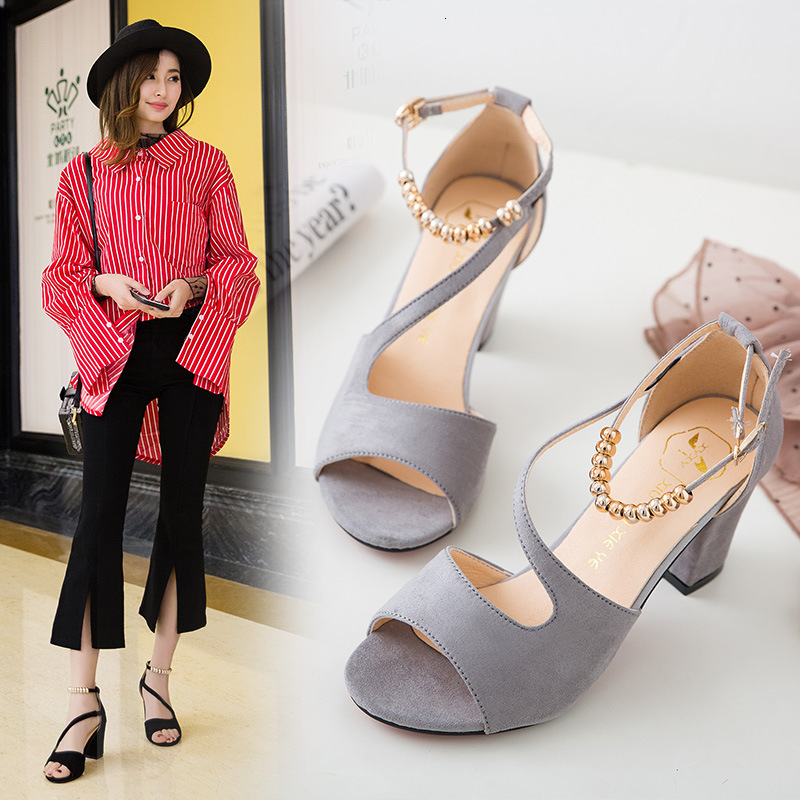 Ddmywed Summer New One Button Plush Thick Heel Sandals Roman High Heels Women's Shoes Chinese Brand Shoes F1220-27 ddmythur