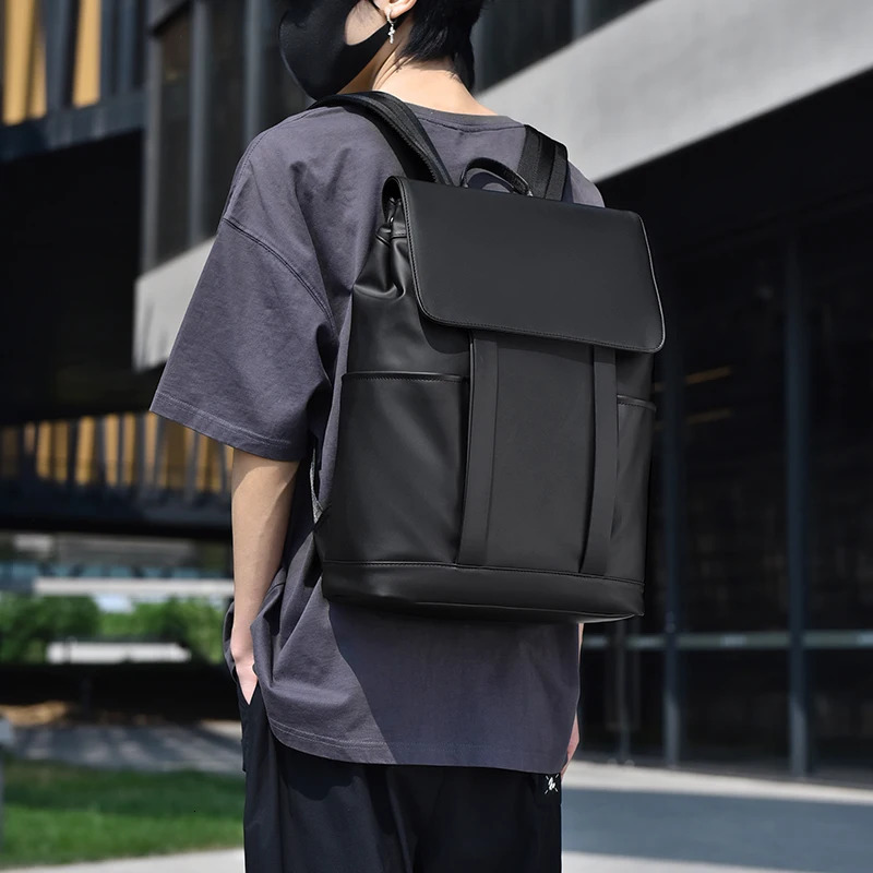 Leisure Business Backpacks For Men 14-15 inch Laptop Backpack Urban Daily Work Back pack Teens Student Backpack Male Black 241219 - view 3