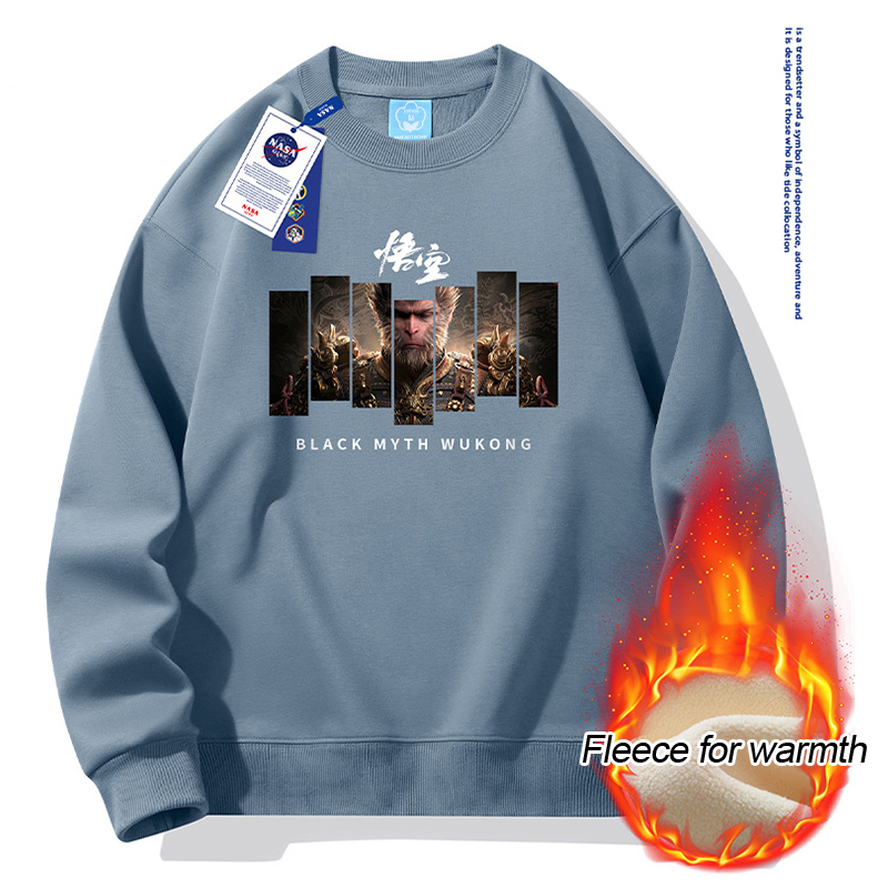 NASA co-branded round neck sweater men's fall men's heavyweight loose tops men's tide padded thickened jacket tide m031