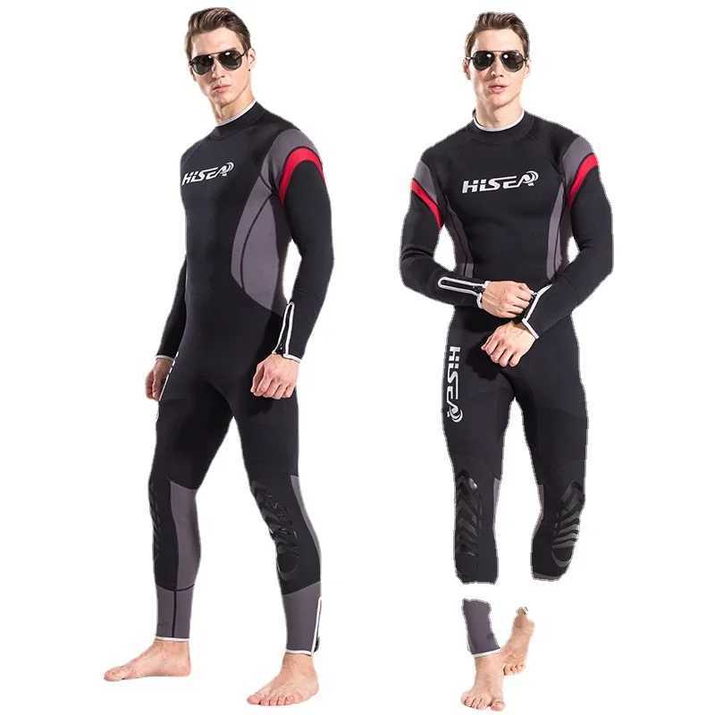 Latest Hisea Scuba Diving Suit Men 3mm Neoprene Diving Suit Swimming Wetsuit Surf Triathlon One-piece Diving Suit for MenXJ241220