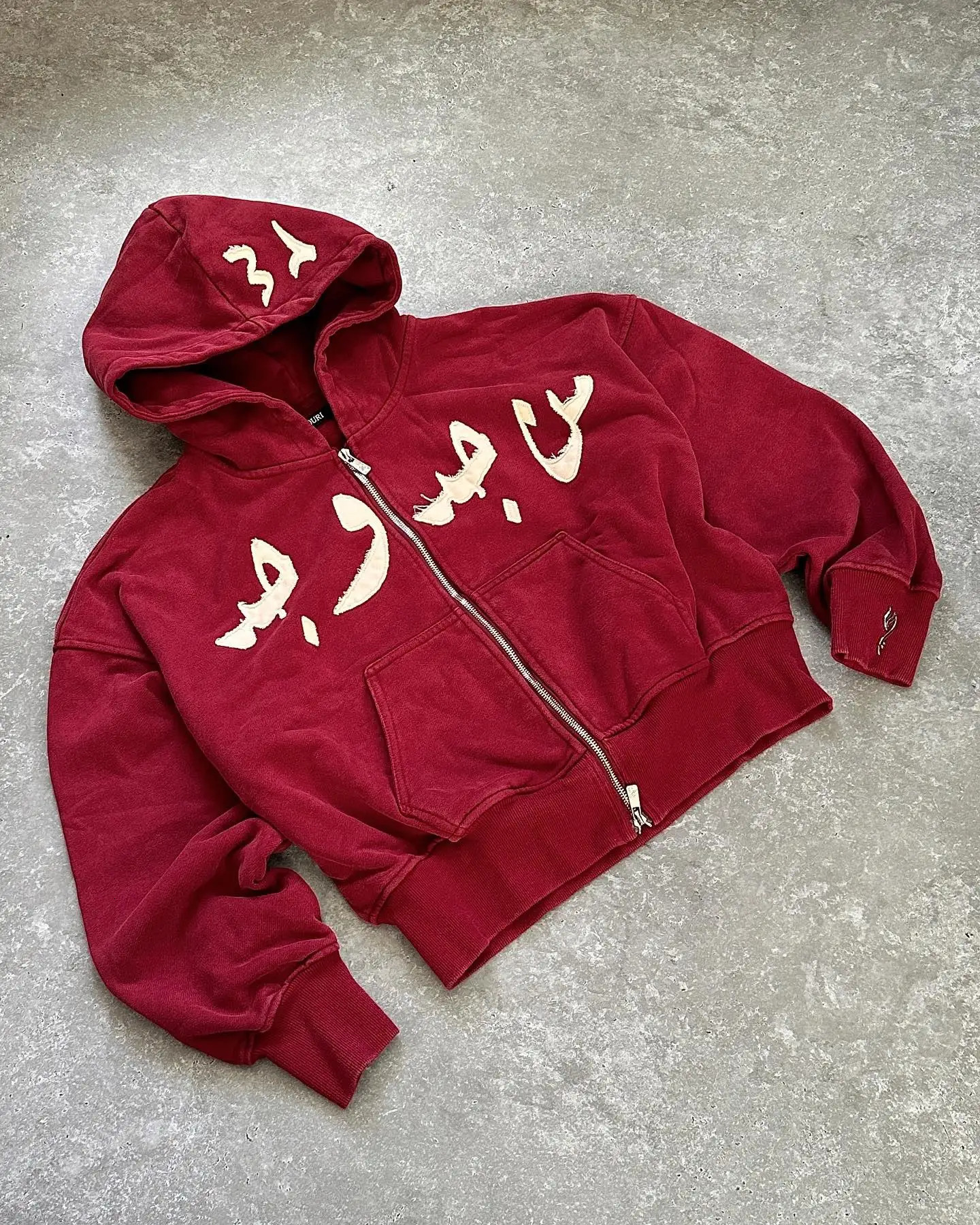 American Retro Personalized Patch Embroidery Oversize Double Zipper Hoodie Mens Y2K Harajuku Hip Hop Goth Casual Joker Top 241220