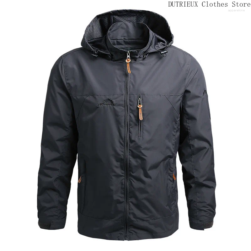 Mens Jackets Trench Coat Oversized Jacket Waterproof Outdoor Hooded Sports European Size M-5XL Wilderness Climbing Thin Man