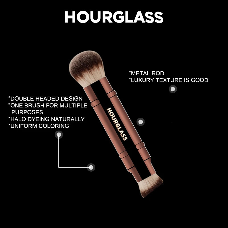 Hourglass Makeup Brush No26 Double Head Retractable Foundation Brush Fiber Smudge Face Makeup Brush 251016