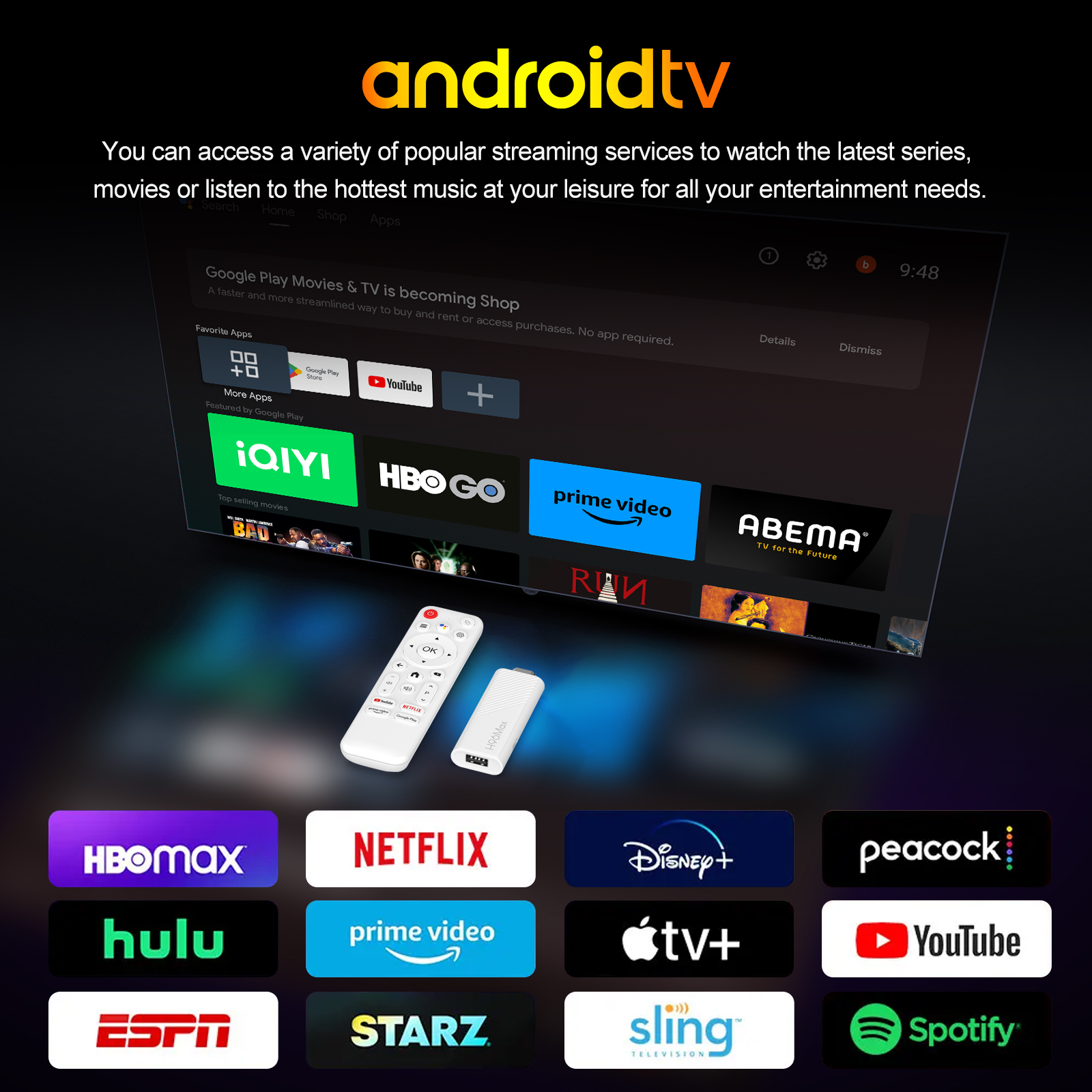 H96 MAX H313 TV Stick Android 14 Allwinner H313 Smart TV Box Google Voice Assistant 2GB 8GB 16GB Wifi6 BT 4K HD Media Player