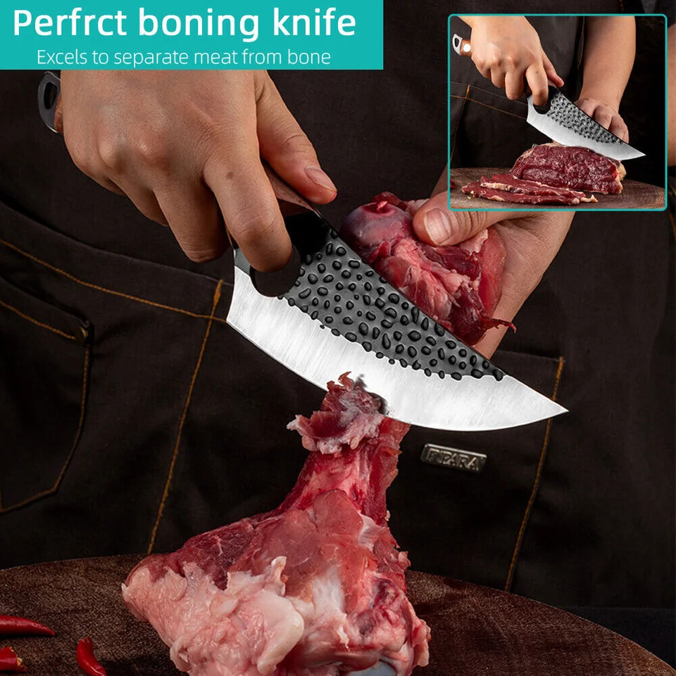 Meat Butcher Boning Knife Viking Chef Set Japanese Kitchen Hand Forged Fish 241220